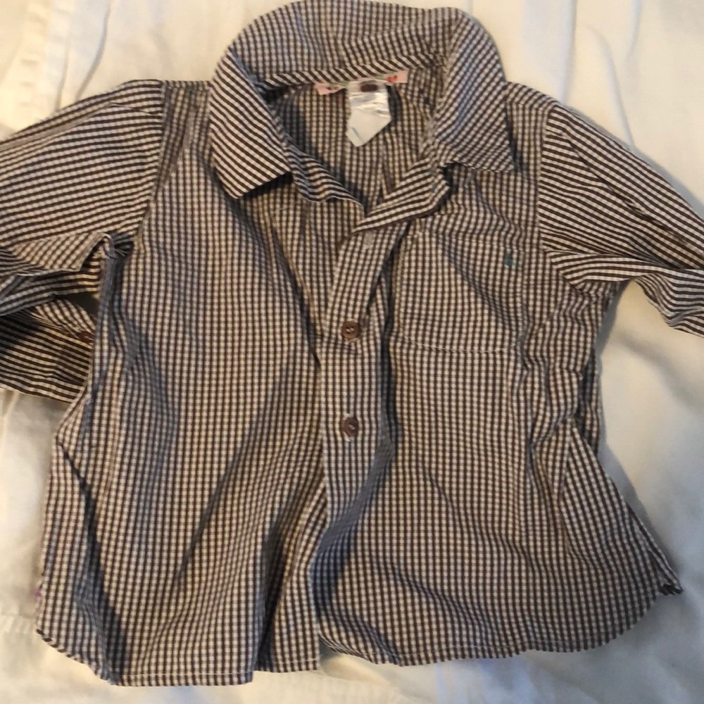 Bonpoint check button down shirt- bundle only